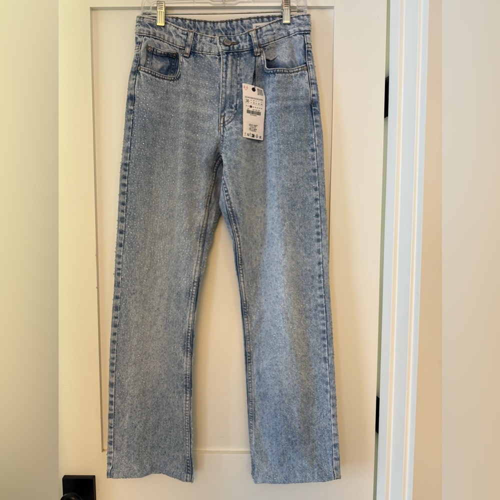 NWT Size 4 Zara Rhinestone Jeans